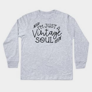 I’m Just A Vintage Soul Thrifting Antique Cute Funny Kids Long Sleeve T-Shirt